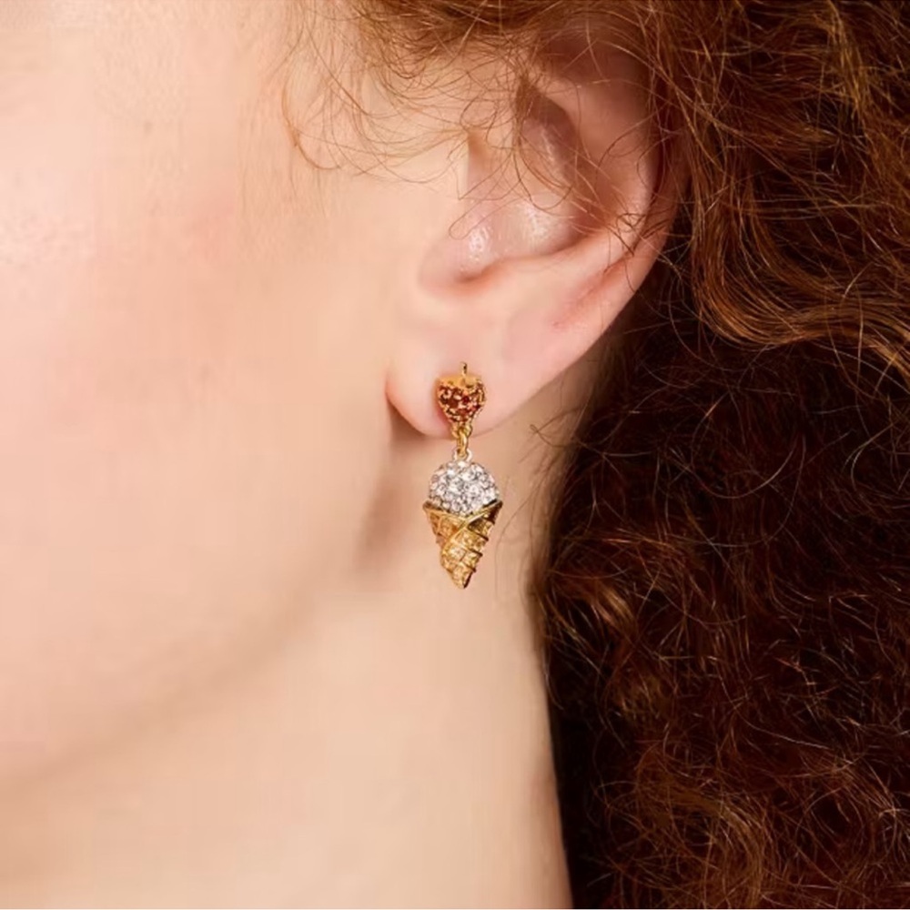 $98 Kate Spade Ice Cream Sundae What a Snack Drop Earrings Ice Cream - Picture 2 of 6